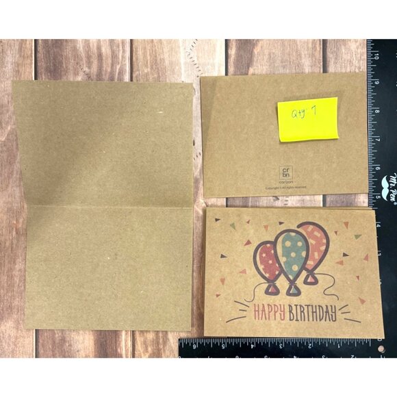 31 Brown Kraft Happy Birthday Cards Set With Envelopes & Stickers - Picture 2 of 7